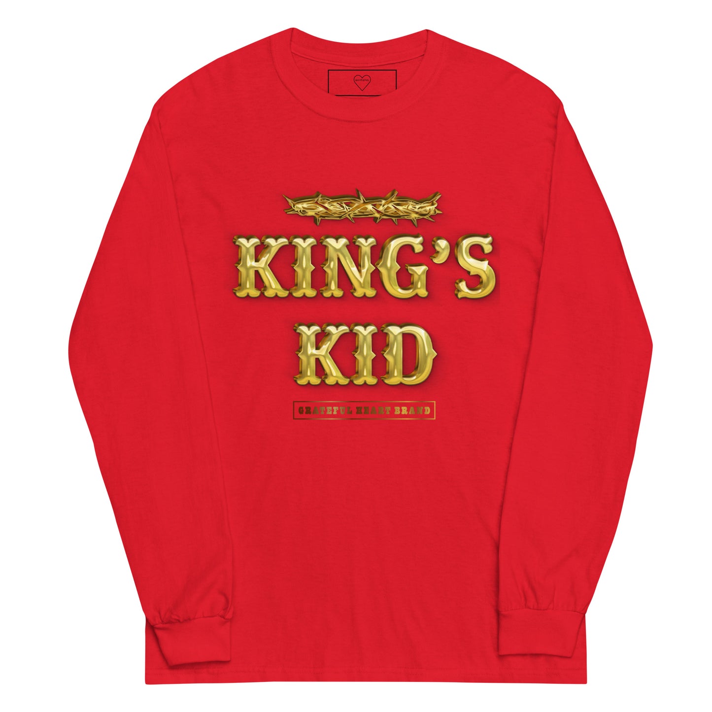 KING'S KID Stamp Long Sleeve Tee - Red