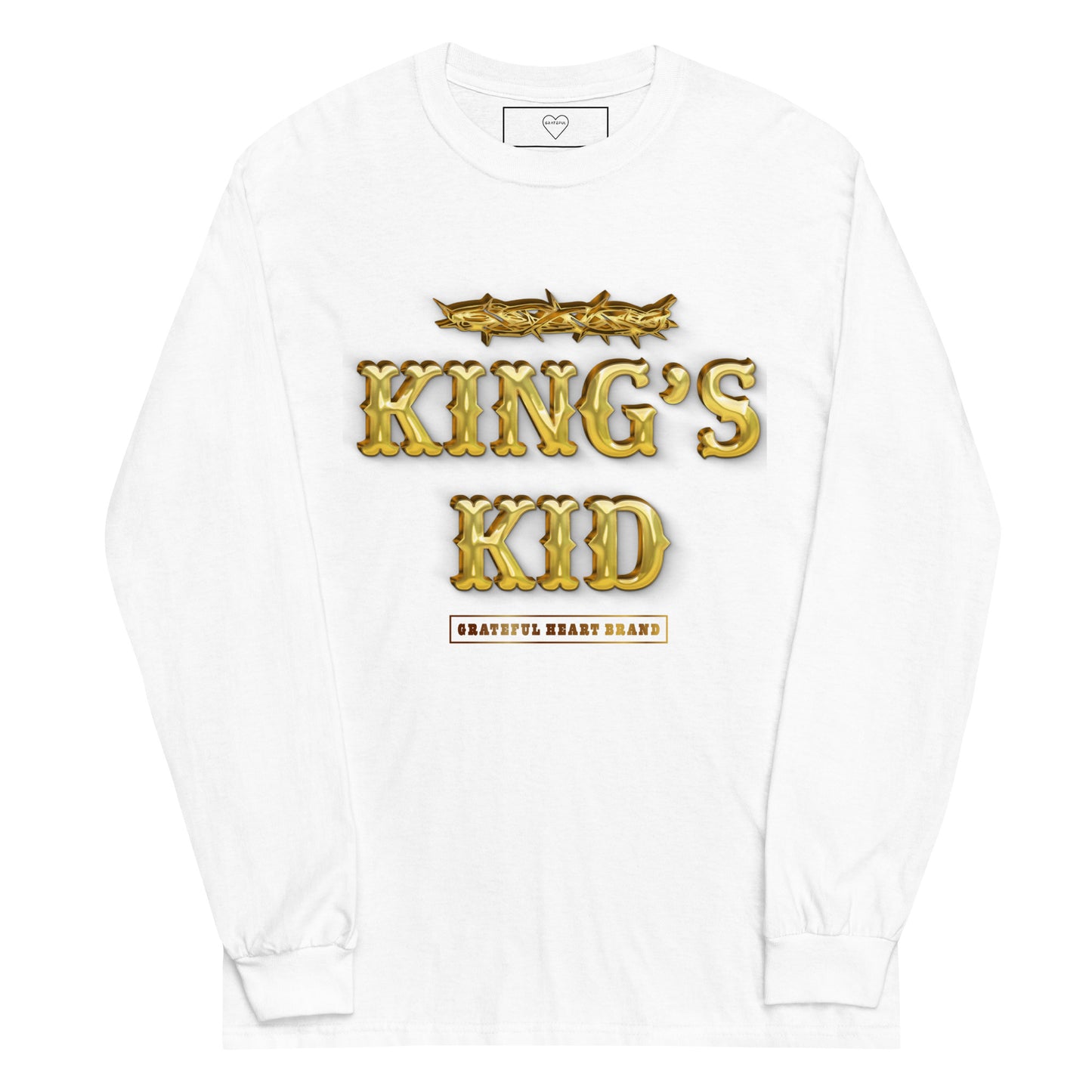 KING'S KID Stamp Long Sleeve Tee - White